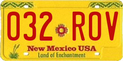 NM license plate 032ROV
