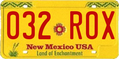 NM license plate 032ROX