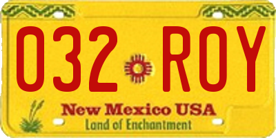 NM license plate 032ROY