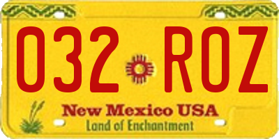 NM license plate 032ROZ