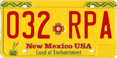 NM license plate 032RPA
