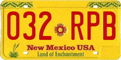 NM license plate 032RPB