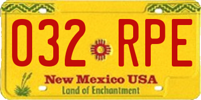 NM license plate 032RPE