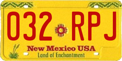 NM license plate 032RPJ