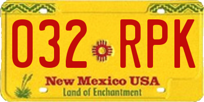 NM license plate 032RPK