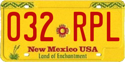 NM license plate 032RPL