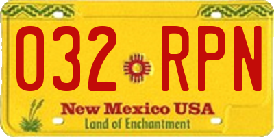 NM license plate 032RPN