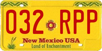 NM license plate 032RPP