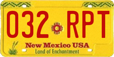 NM license plate 032RPT