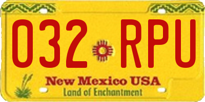 NM license plate 032RPU