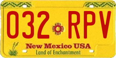 NM license plate 032RPV