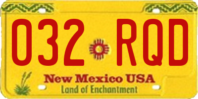 NM license plate 032RQD