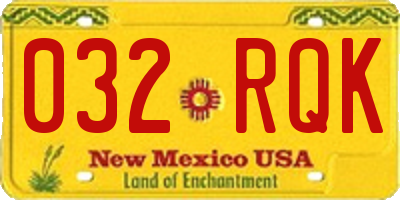NM license plate 032RQK