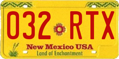 NM license plate 032RTX