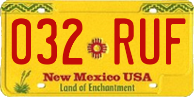 NM license plate 032RUF