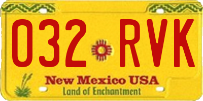 NM license plate 032RVK