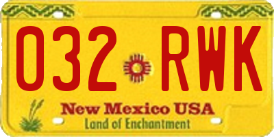 NM license plate 032RWK