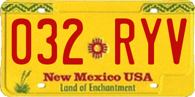 NM license plate 032RYV