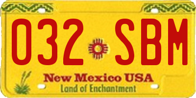 NM license plate 032SBM