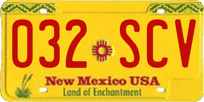 NM license plate 032SCV