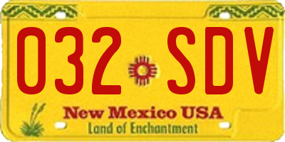 NM license plate 032SDV