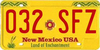 NM license plate 032SFZ
