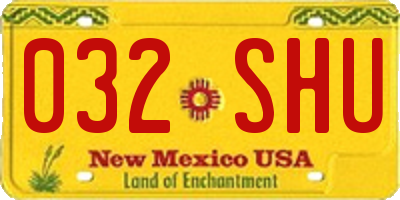 NM license plate 032SHU