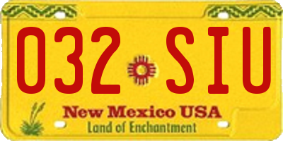 NM license plate 032SIU