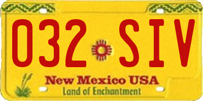 NM license plate 032SIV