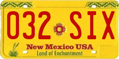 NM license plate 032SIX