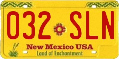 NM license plate 032SLN