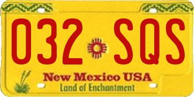 NM license plate 032SQS