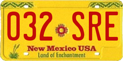 NM license plate 032SRE