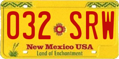 NM license plate 032SRW
