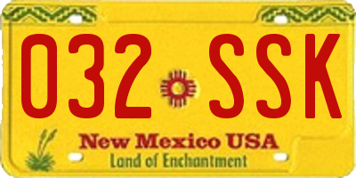 NM license plate 032SSK
