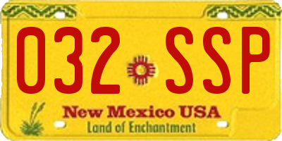NM license plate 032SSP