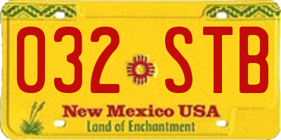 NM license plate 032STB