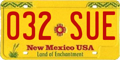 NM license plate 032SUE