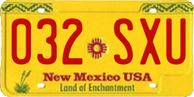 NM license plate 032SXU