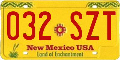 NM license plate 032SZT