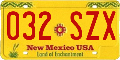 NM license plate 032SZX