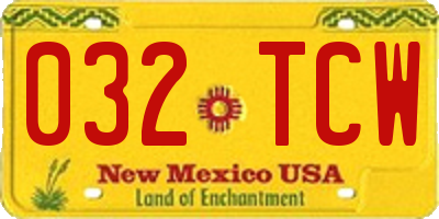 NM license plate 032TCW