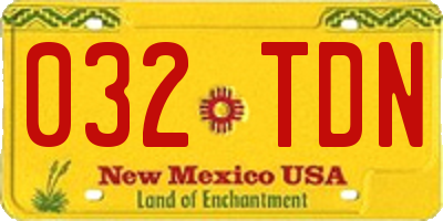 NM license plate 032TDN