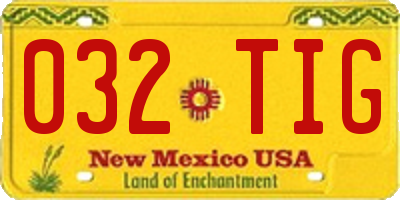 NM license plate 032TIG