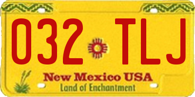 NM license plate 032TLJ