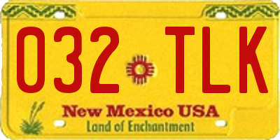 NM license plate 032TLK