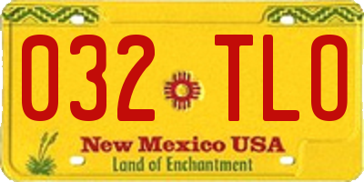 NM license plate 032TLO
