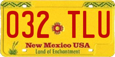 NM license plate 032TLU