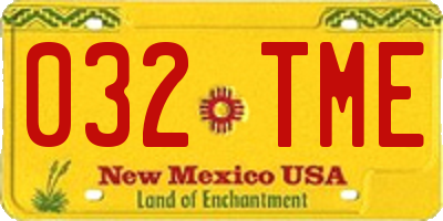 NM license plate 032TME
