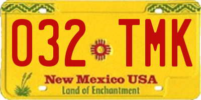 NM license plate 032TMK